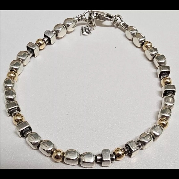Silpada Vintage Sterling Silver Chunks & Gold Filled Beaded Bracelet - Picture 15 of 15